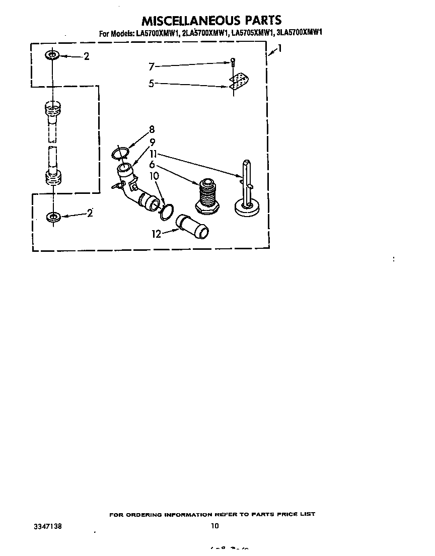 Whirlpool 2LA5700XMW1 miscellaneous diagram