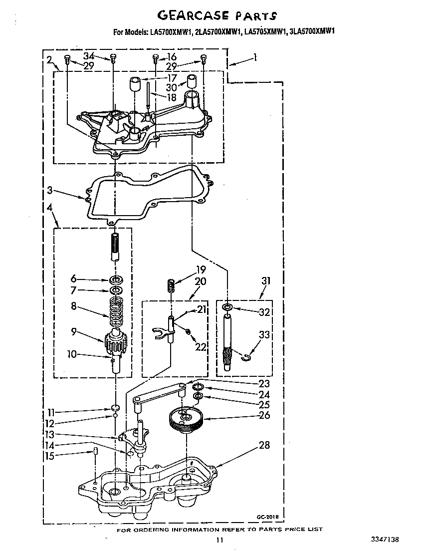 Whirlpool 2LA5700XMW1 gearcase diagram