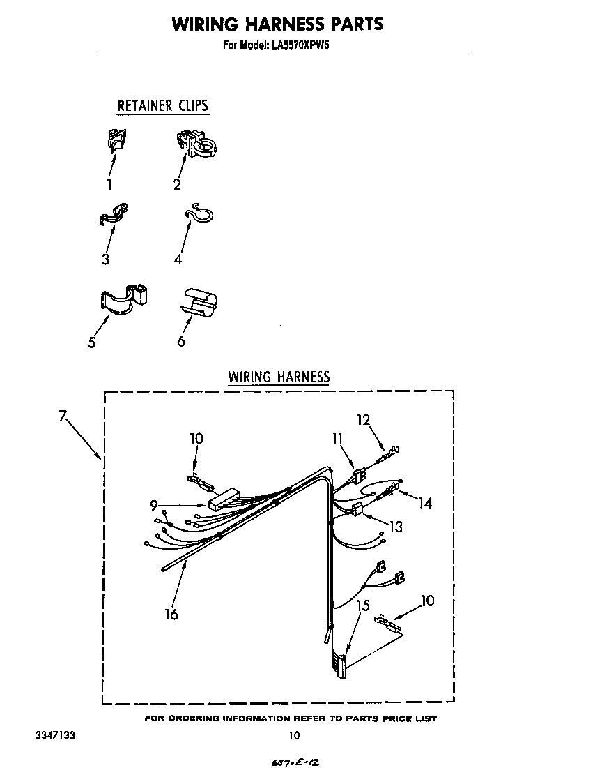 Whirlpool LA5570XPW5 wiring harness diagram
