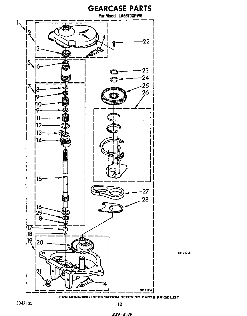 Whirlpool LA5570XPW5 gearcase diagram