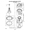 Whirlpool LA5550XPW4 agitator, basket and tub diagram