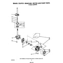 Whirlpool LA5550XPW4 brake, clutch, gearcase, motor and pump diagram
