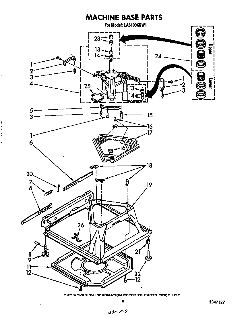 Whirlpool LA6100XSW1 machine base diagram