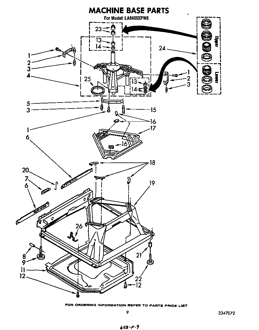 Whirlpool LA6400XPW6 machine base diagram