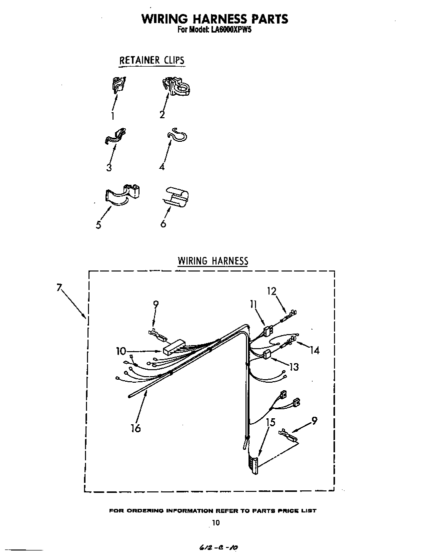 Whirlpool LA6000XPW5 wiring harness diagram