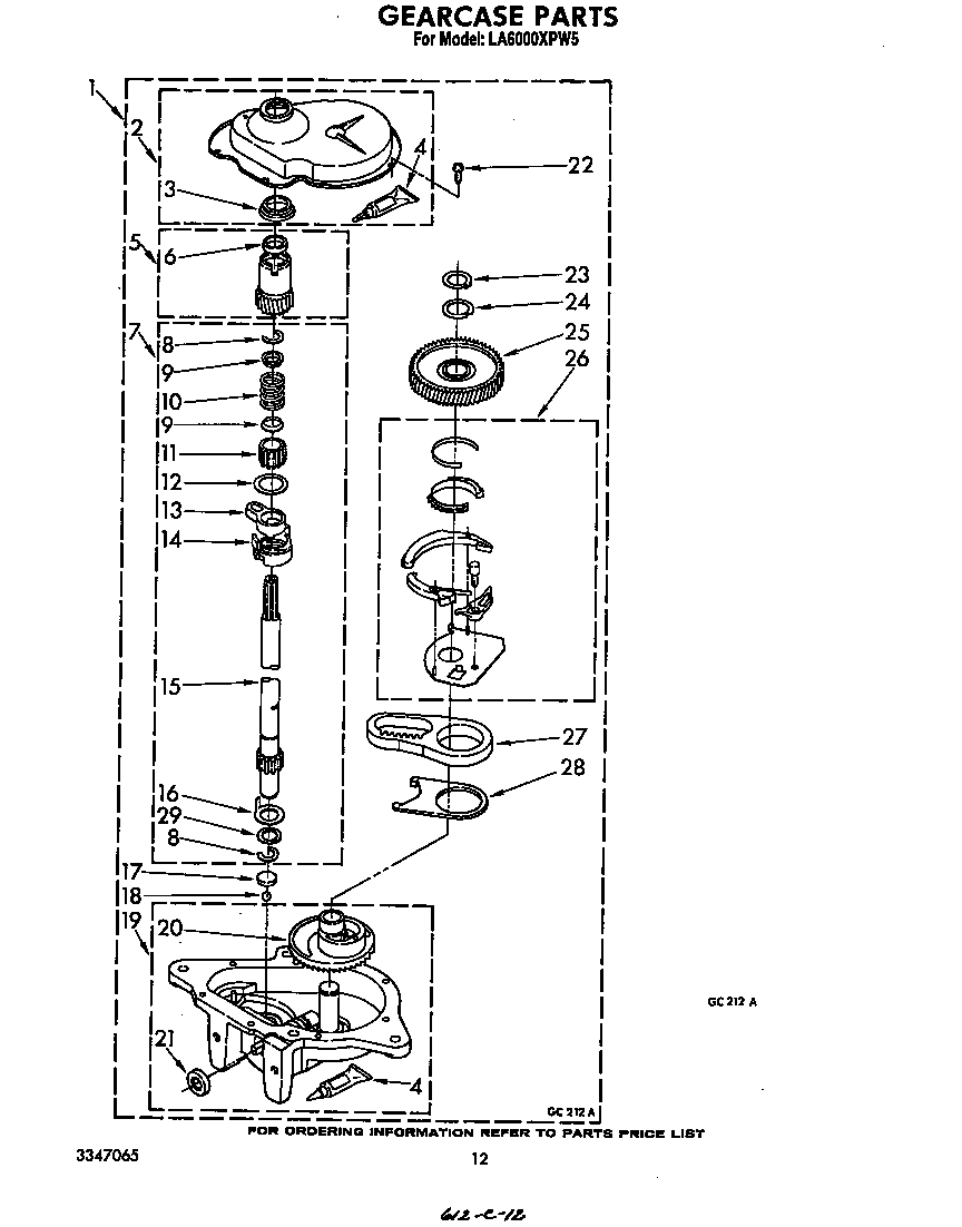 Whirlpool LA6000XPW5 gearcase diagram