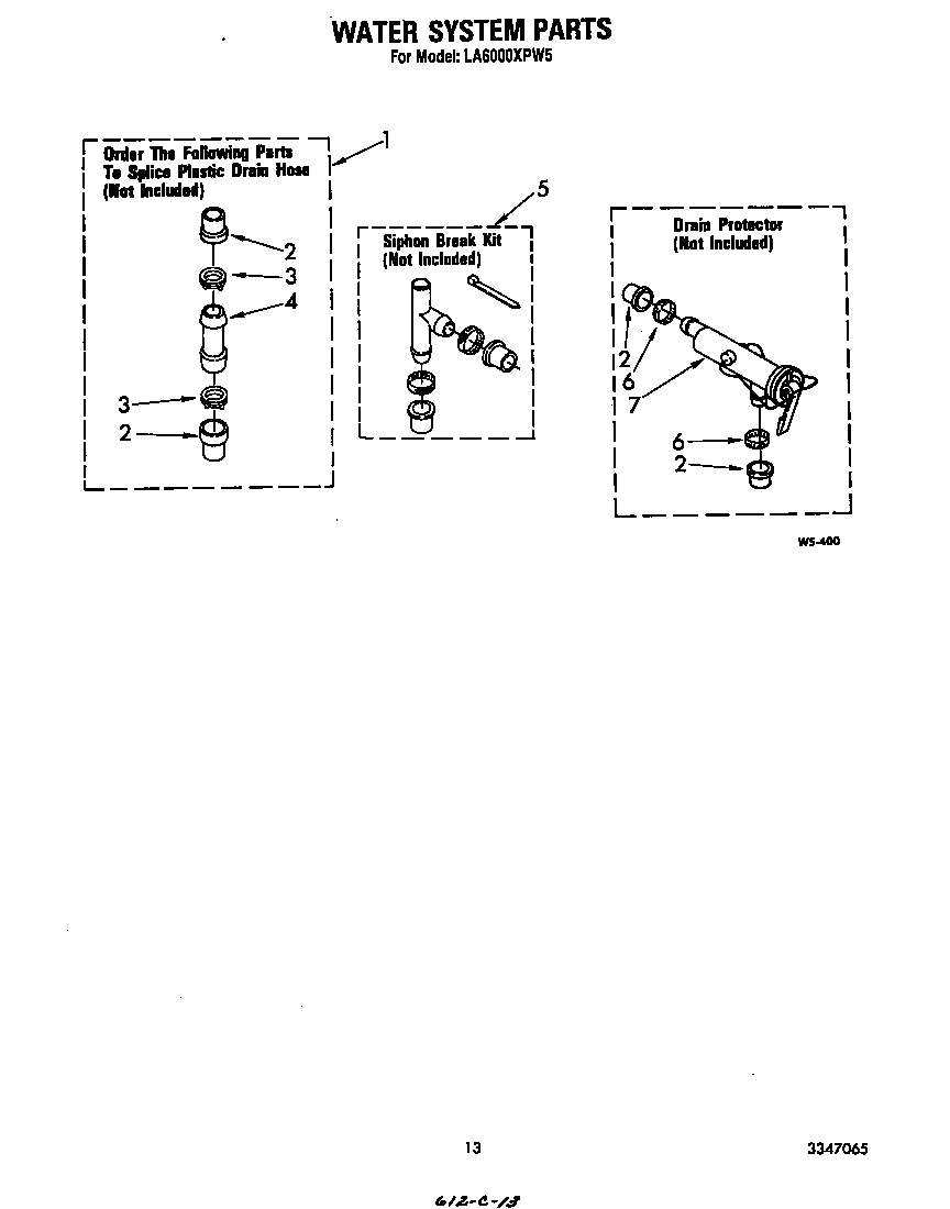 Whirlpool LA6000XPW5 water system diagram
