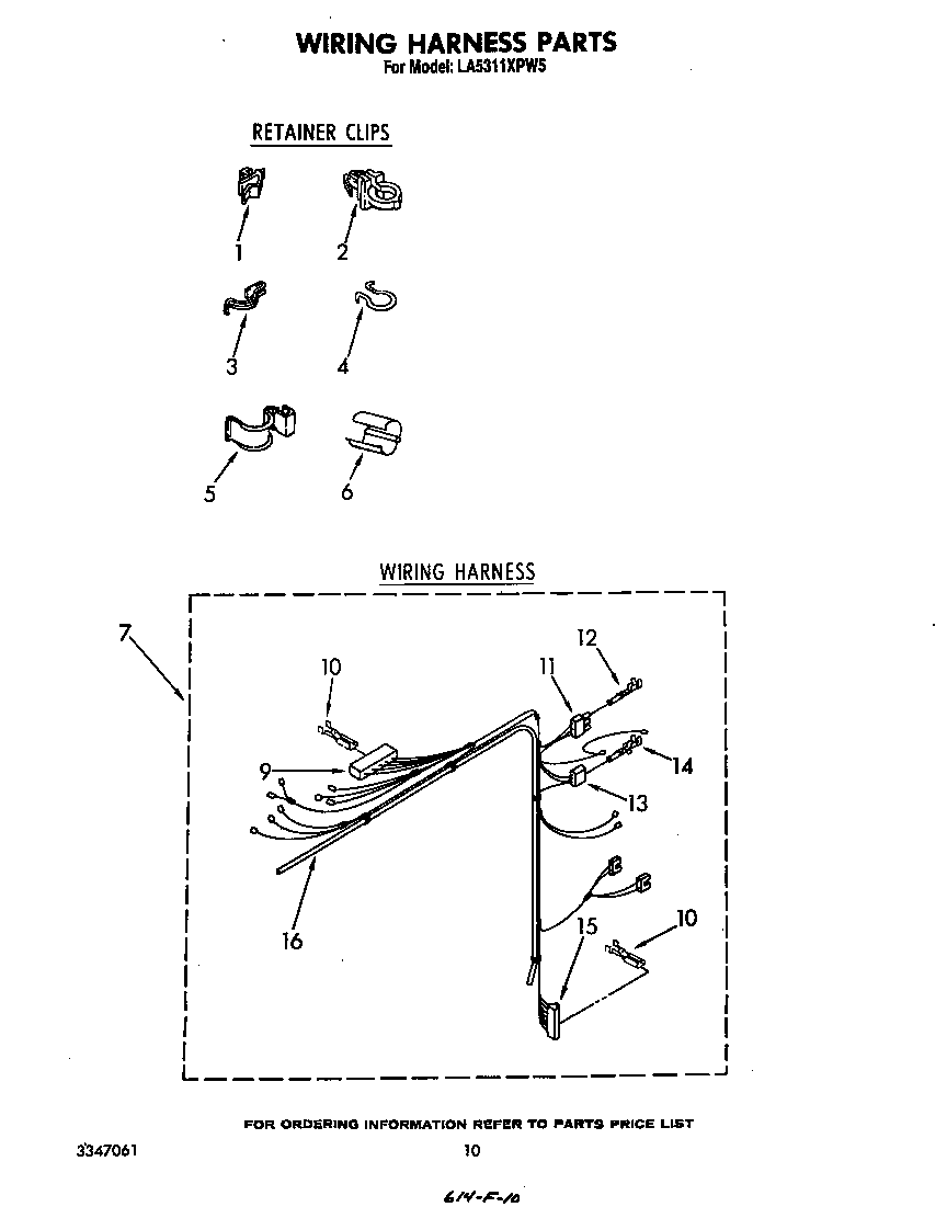 Whirlpool LA5311XPW5 wiring harness diagram