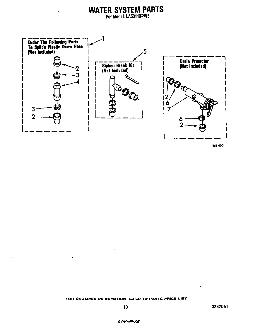 Whirlpool LA5311XPW5 water system diagram