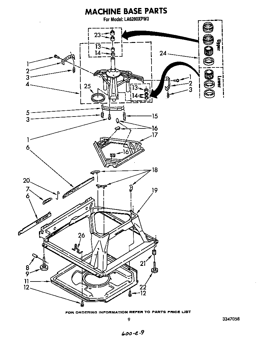 Whirlpool LA6200XPW3 machine base diagram
