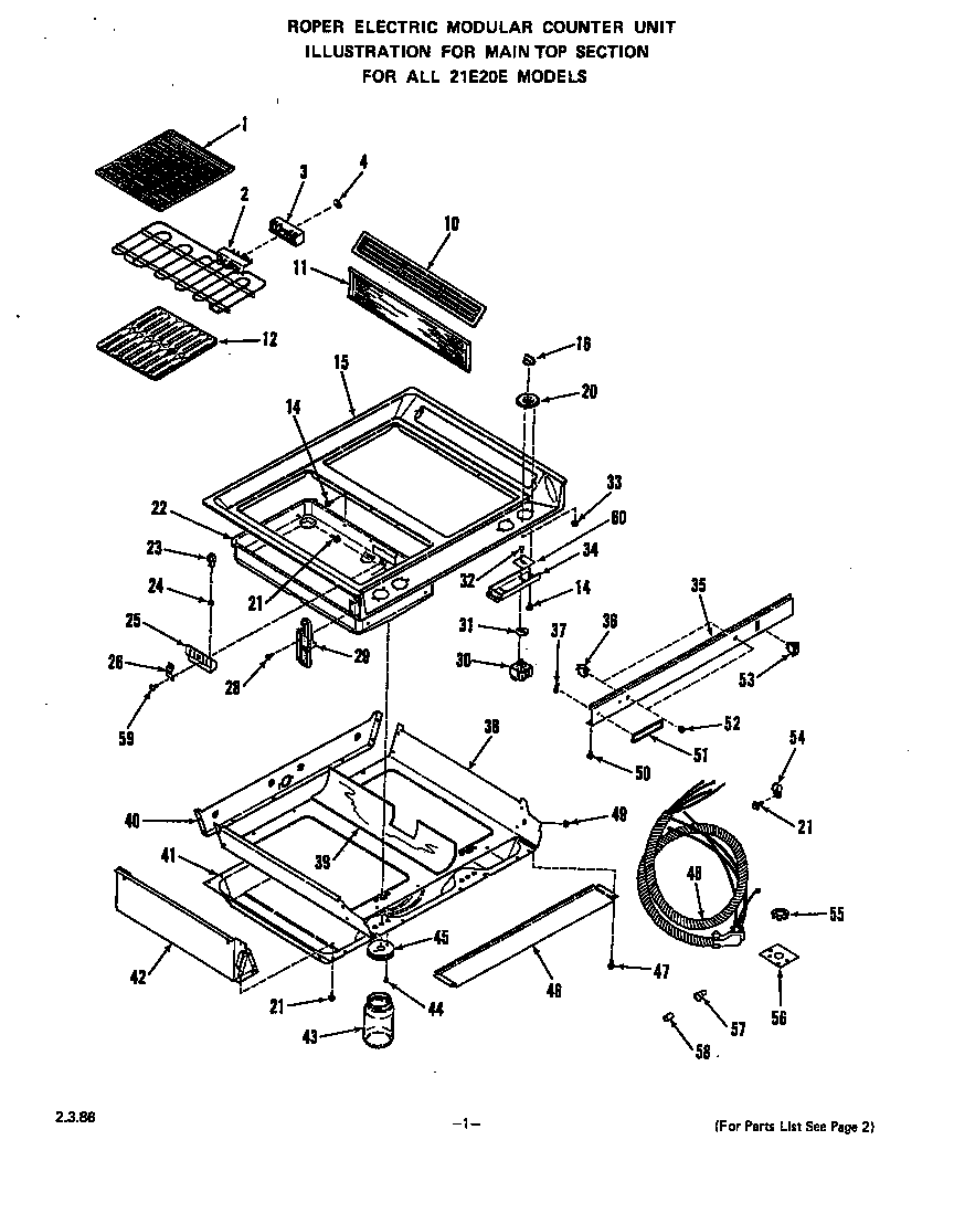 Roper 21E2*0E main top diagram