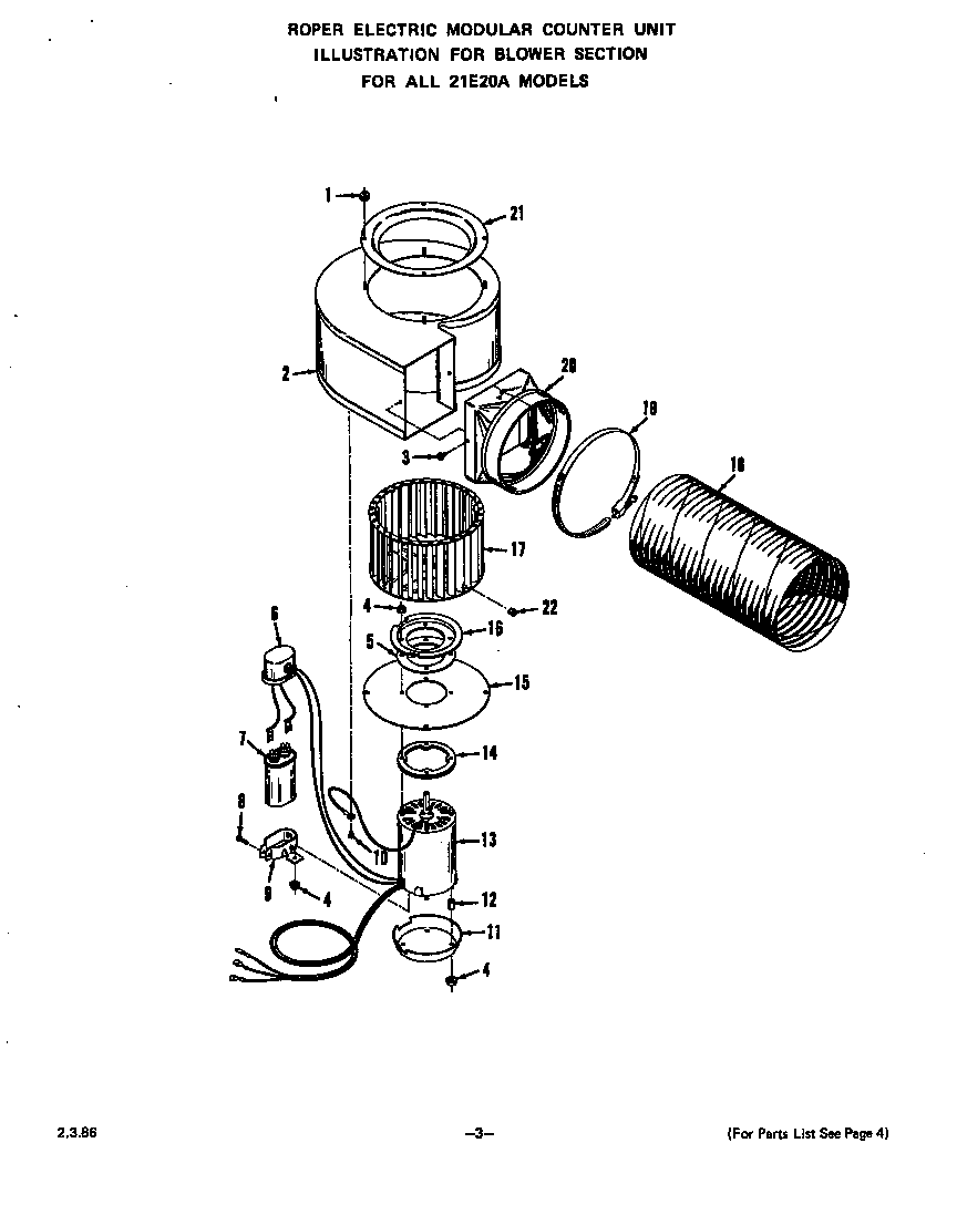 Roper 21E2*0E blower diagram