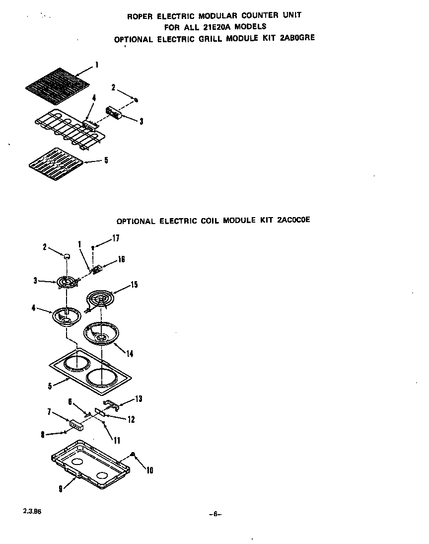 Roper 21E2*0E ^electric grill diagram
