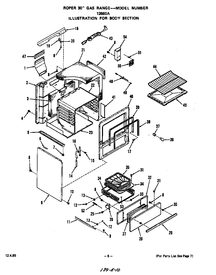 Roper 1266*0A body diagram