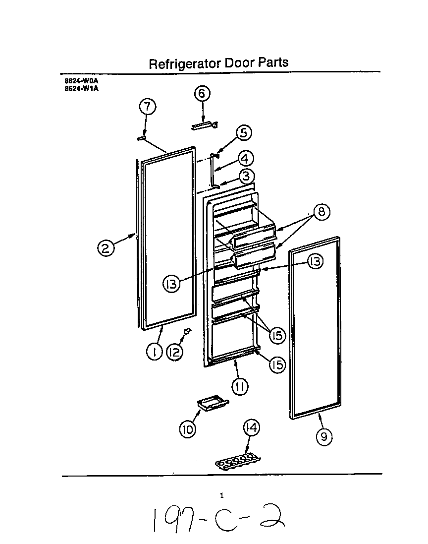 Roper 8624W0A refrigerator door diagram