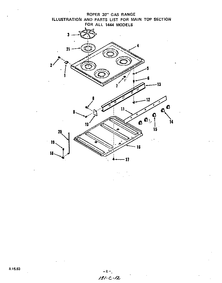 Roper 1444*0A main top diagram