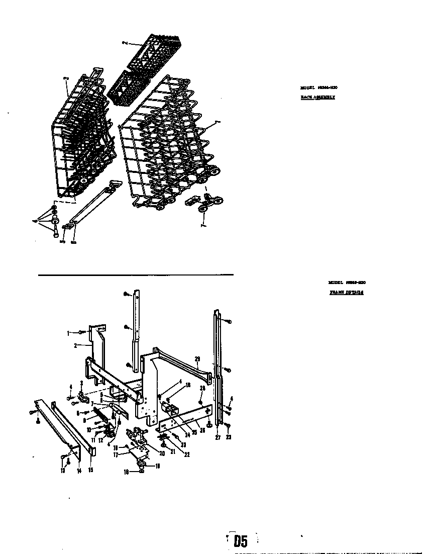 Roper 8508H30 rack assembly model 8566-h30 diagram