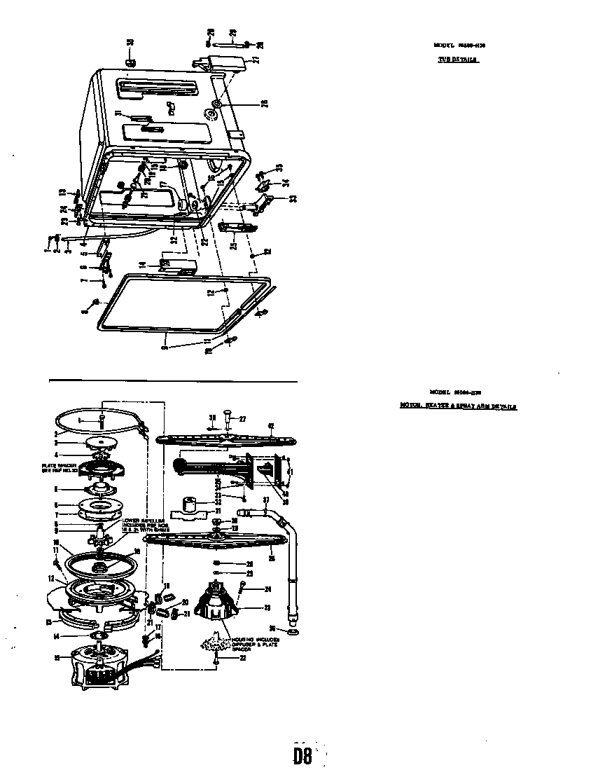 Roper 8508H30 tub details model 8586-h30 diagram