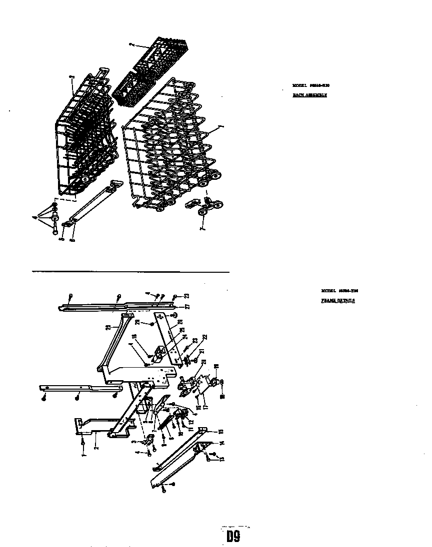 Roper 8508H30 rack assembly model 8586-h30 diagram