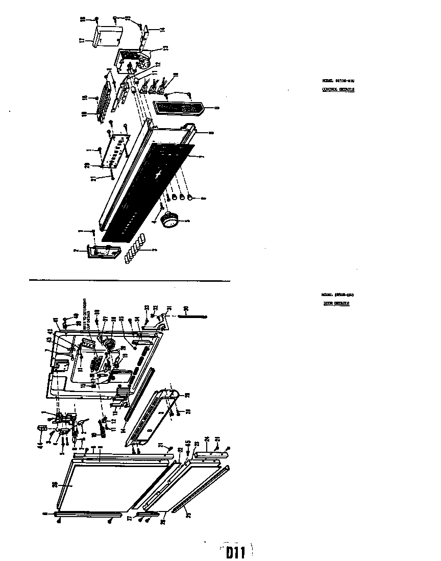 Roper 8508H30 control details model 8508-h30 diagram