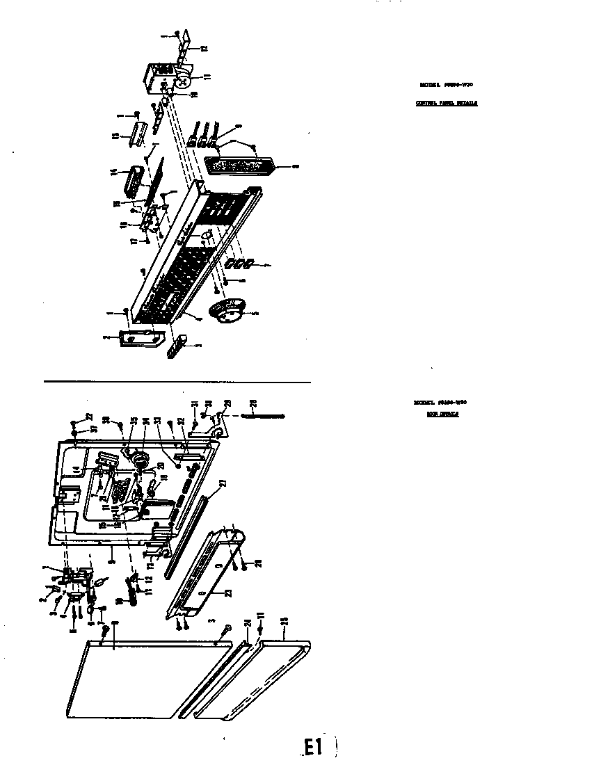 Roper 8508H30 control panel details model 8596-w30 diagram