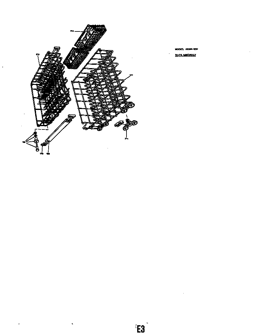 Roper 8508H30 rack assembly model 8596-w30 diagram