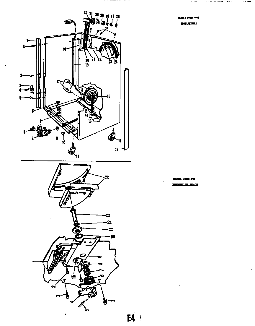Roper 8508H30 frame details model 8596-w30 diagram