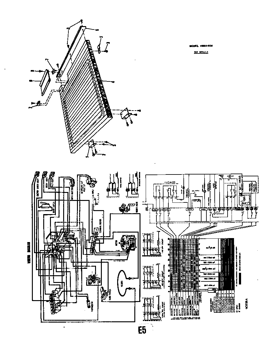 Roper 8508H30 top details model 8596-w30 diagram
