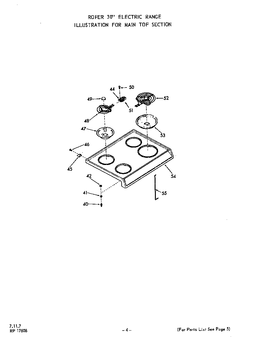 Roper 2236W10 main top diagram