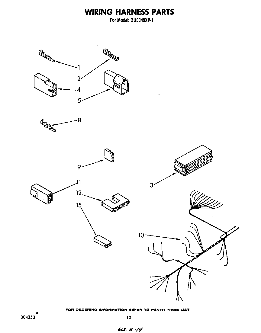 Whirlpool DU5040XP1 wiring harness diagram
