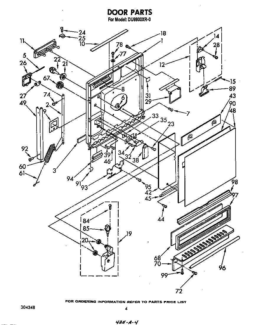 Whirlpool DU9900XR0 door diagram