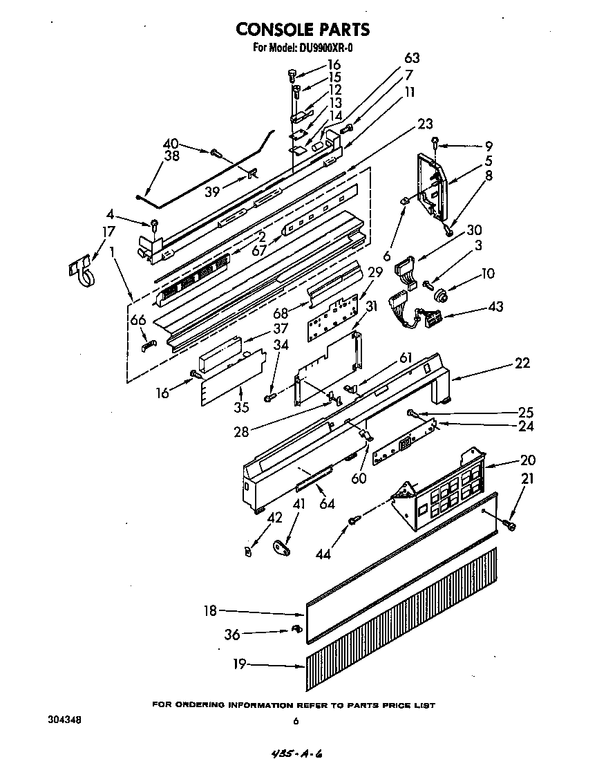 Whirlpool DU9900XR0 console diagram