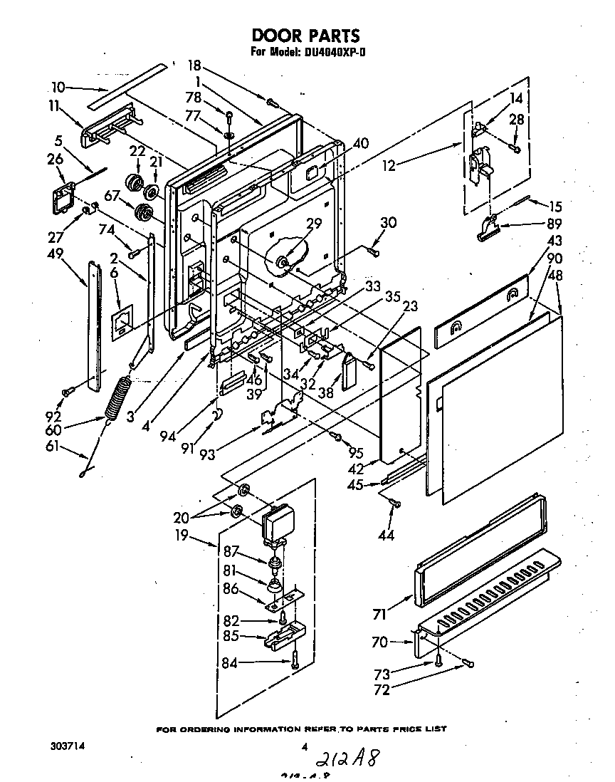 Whirlpool DU4040XP0 door diagram