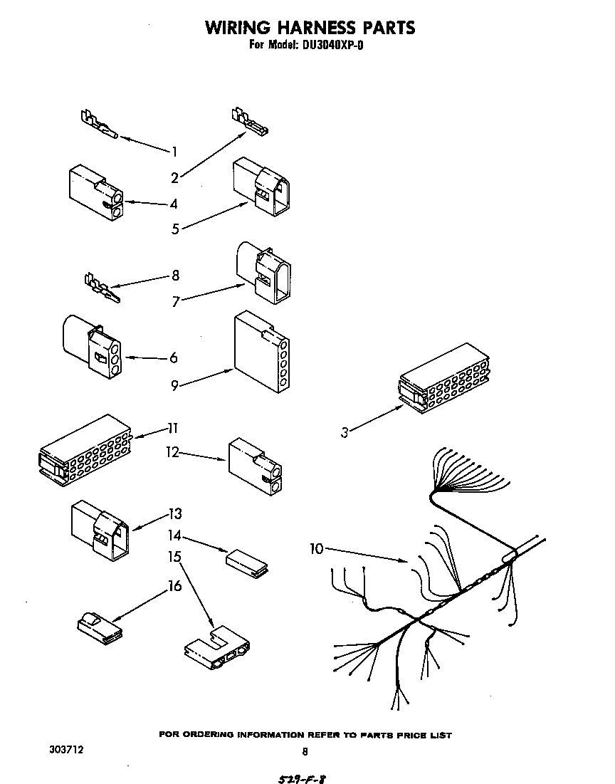 Whirlpool DU3040XP0 wiring harness diagram