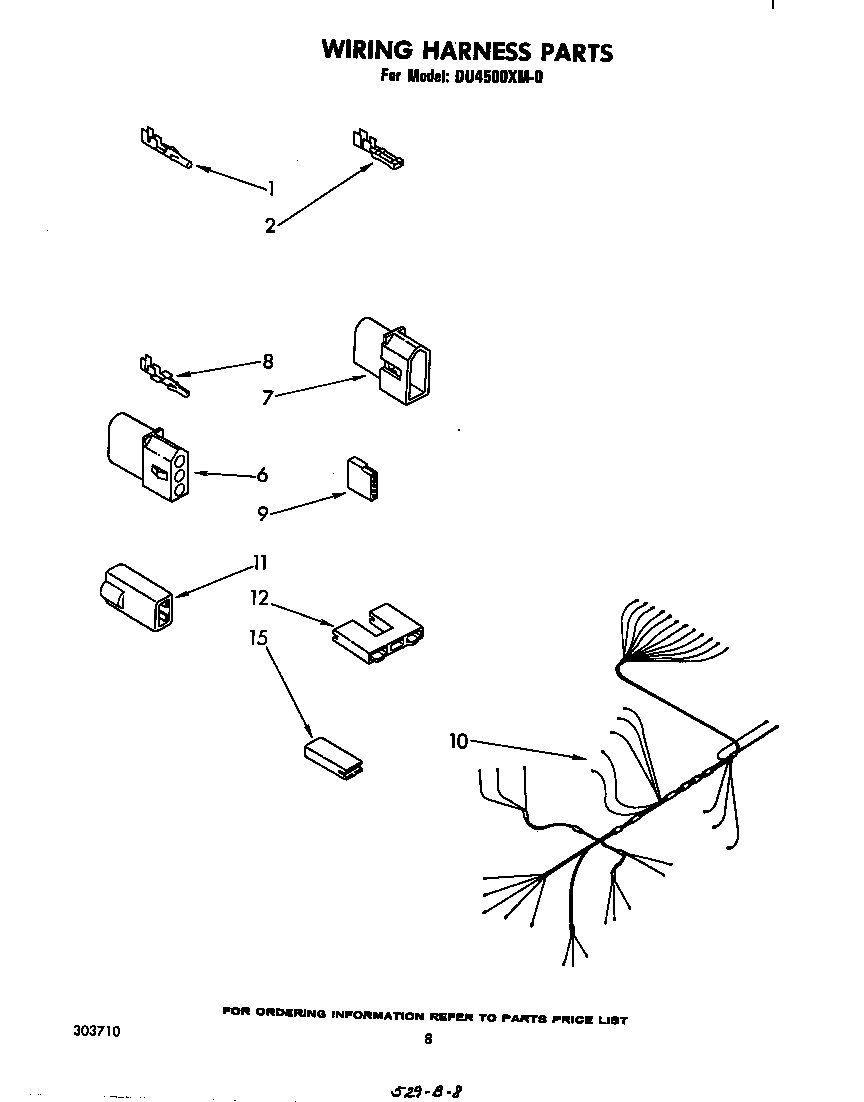 Whirlpool DU4500XM0 wiring harness diagram