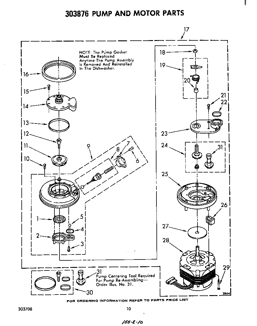 Whirlpool DP6881XLP1 pump and motor diagram