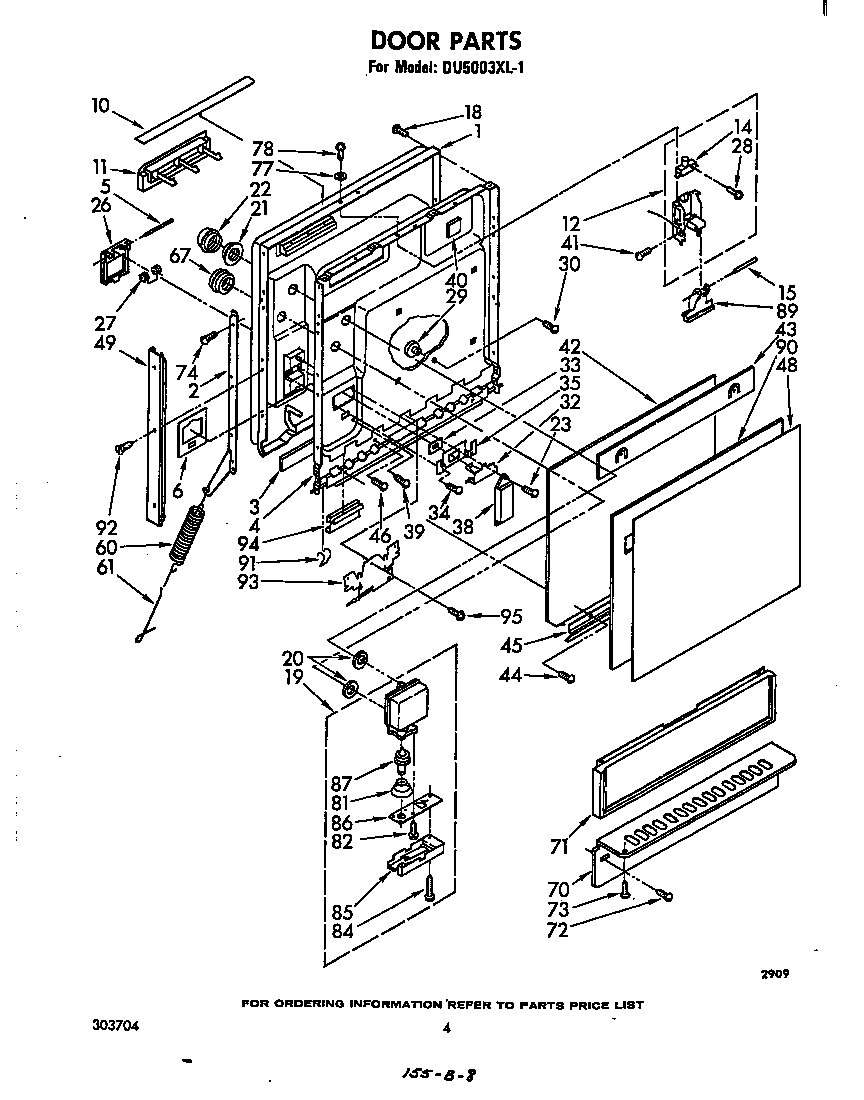 Whirlpool DU5003XL1 door diagram