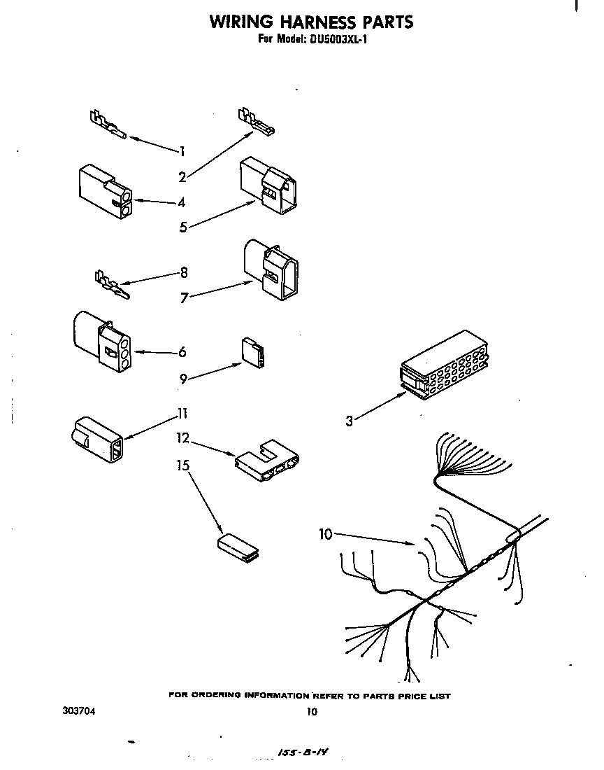 Whirlpool DU5003XL1 wiring harness diagram