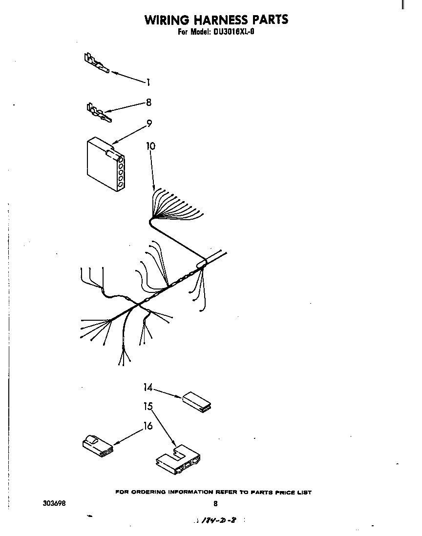 Whirlpool DU3016XL0 wiring harness diagram