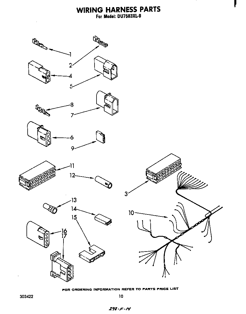 Whirlpool DU7503XL0 wiring harness diagram