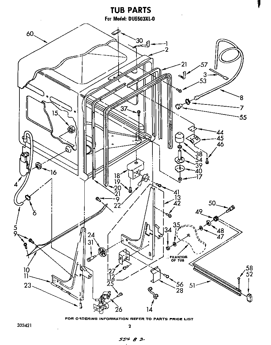 Whirlpool DU5503XL0 tub diagram