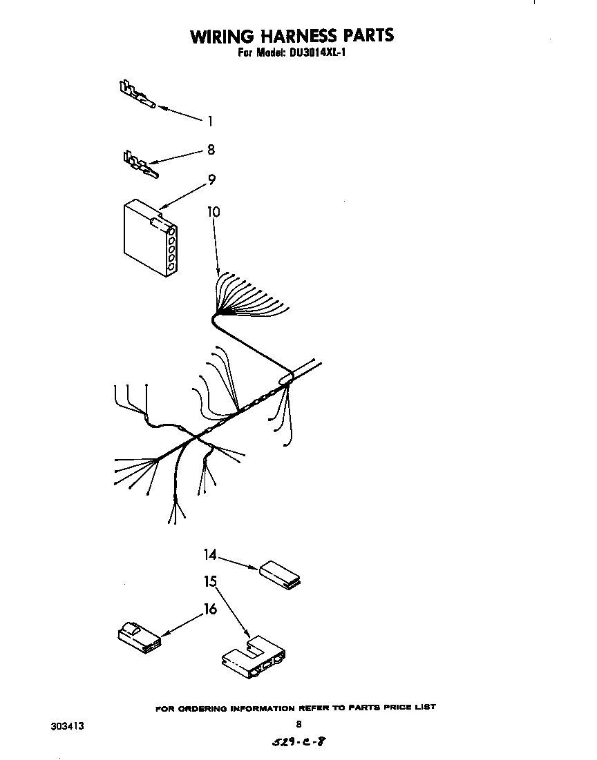 Whirlpool DU3014XL1 wiring harness diagram