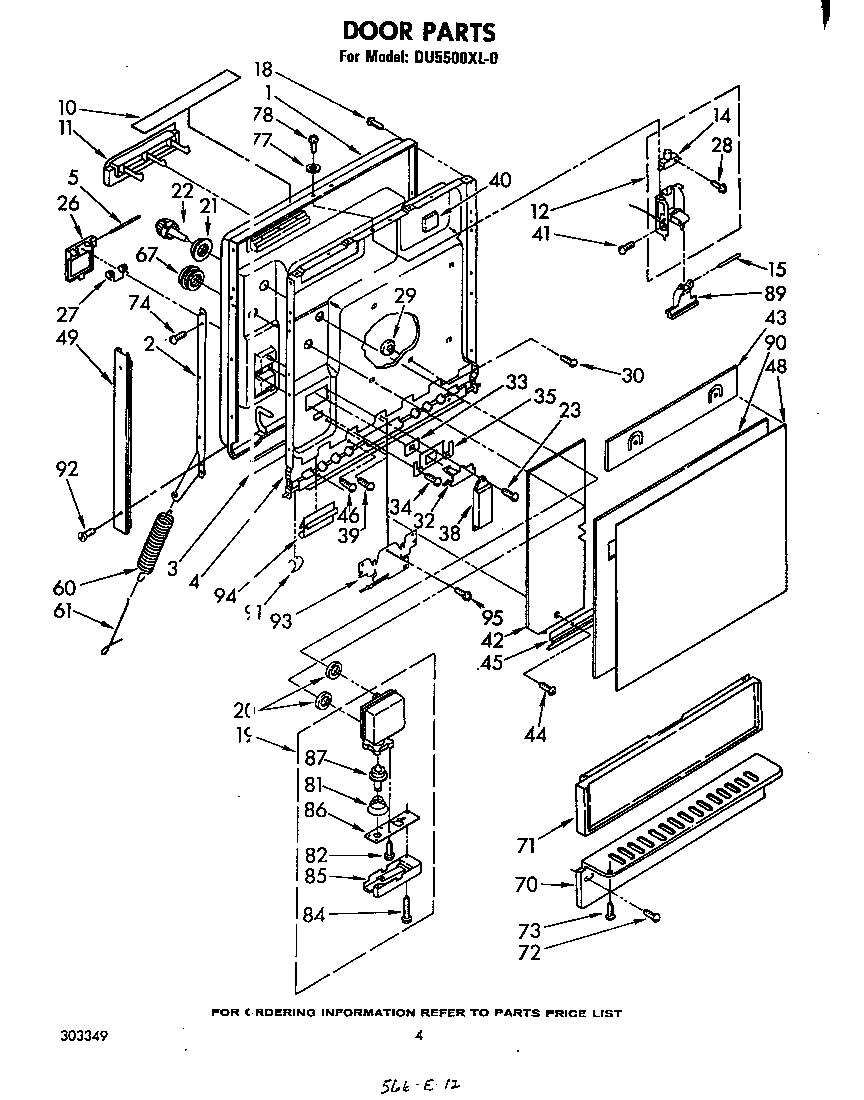 Whirlpool DU5500XL0 door diagram