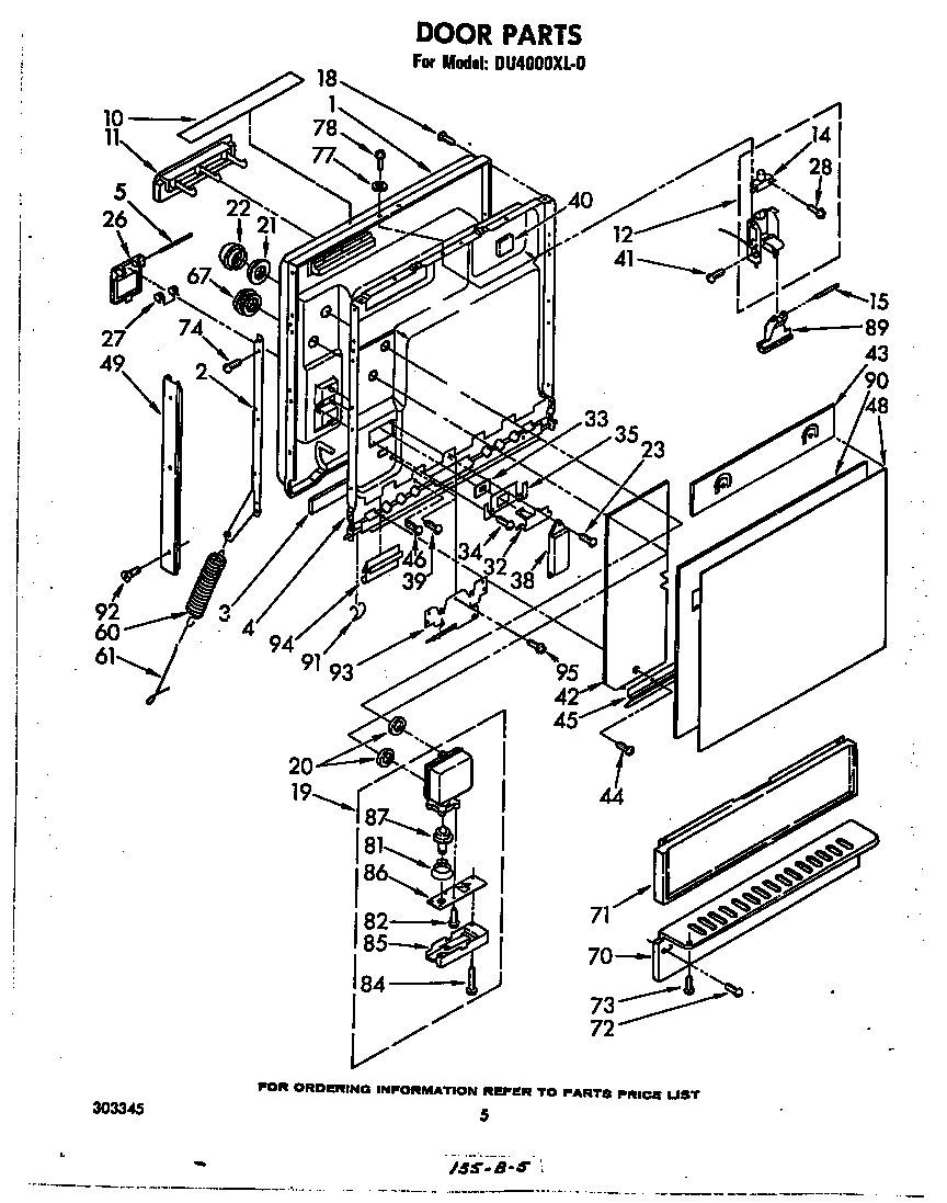 Whirlpool DU4000XL0 door diagram