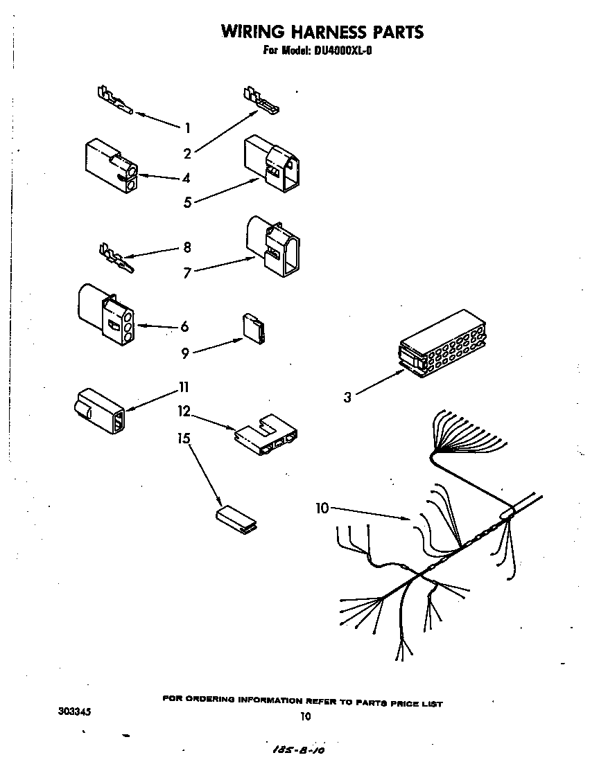 Whirlpool DU4000XL0 wiring harness diagram