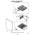 Whirlpool SHU55042 dishrack and panel diagram