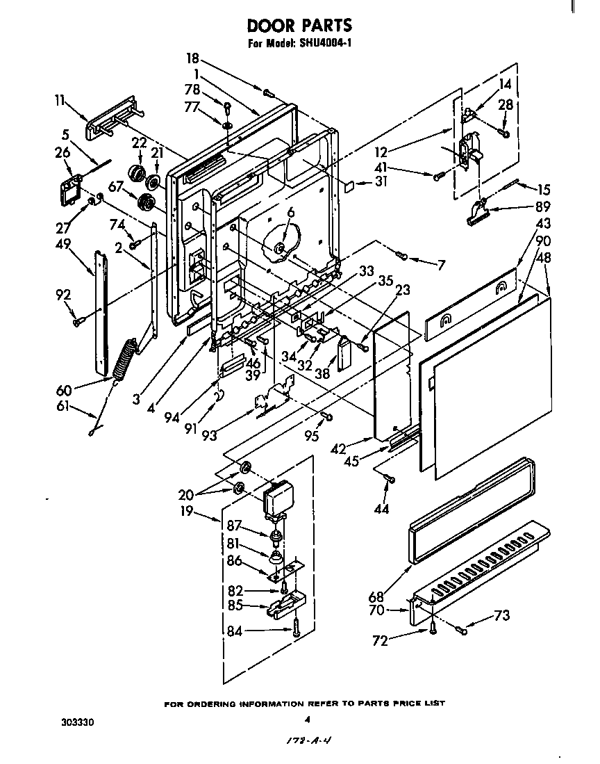 Whirlpool SHU40041 door diagram