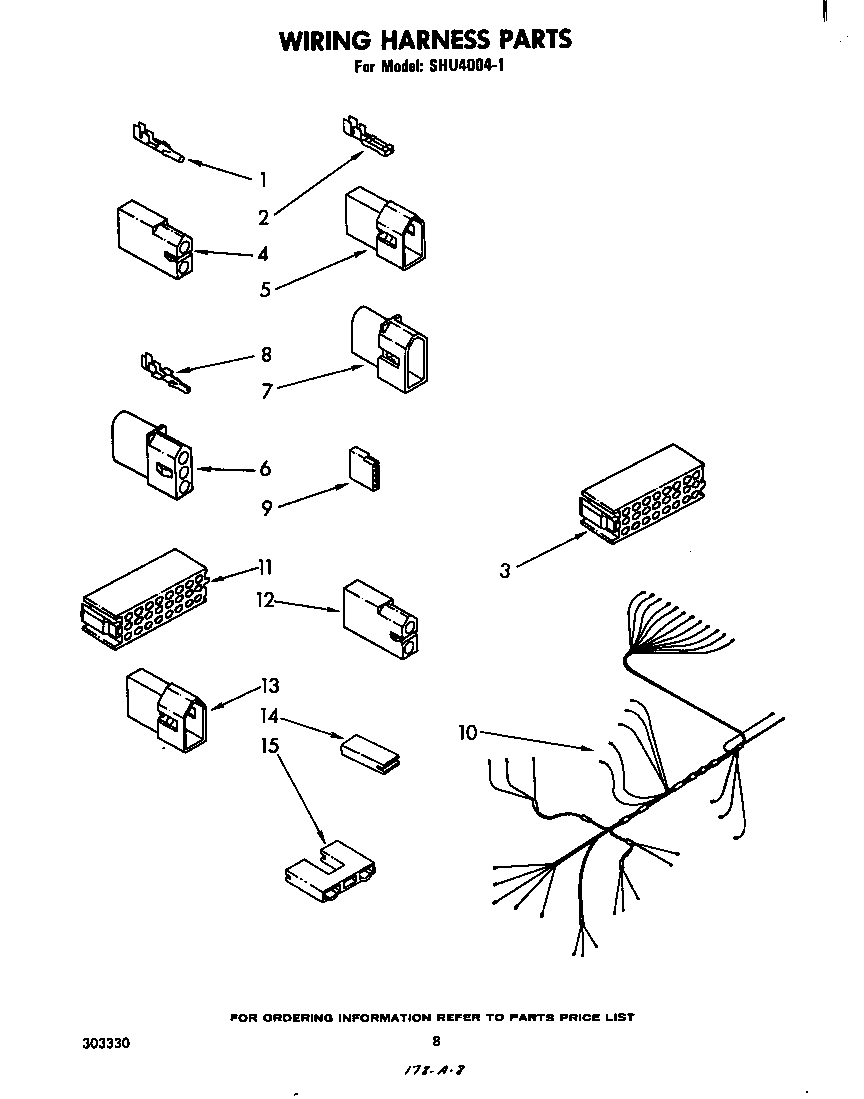 Whirlpool SHU40041 wiring harness diagram