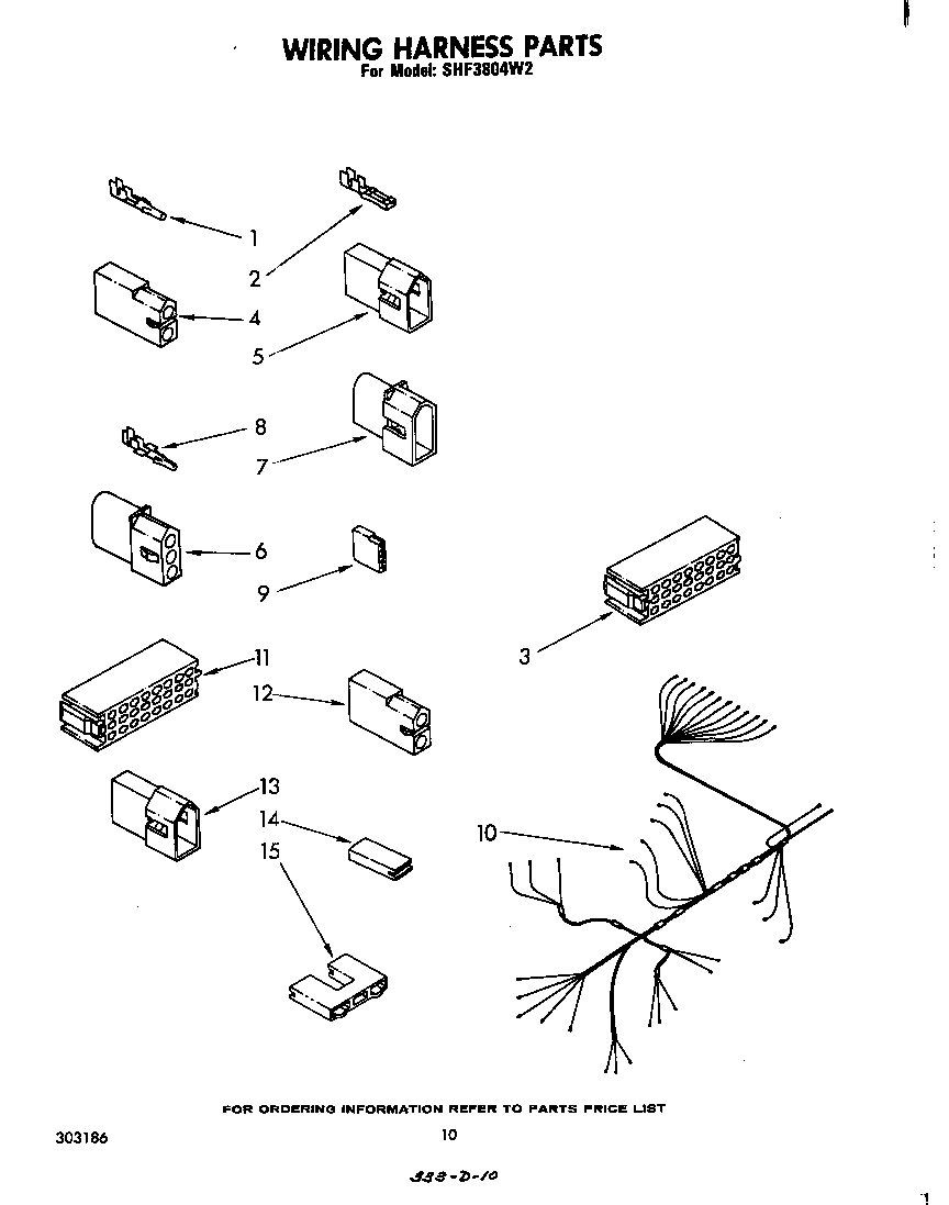 Whirlpool SHF3804W2 wiring harness diagram