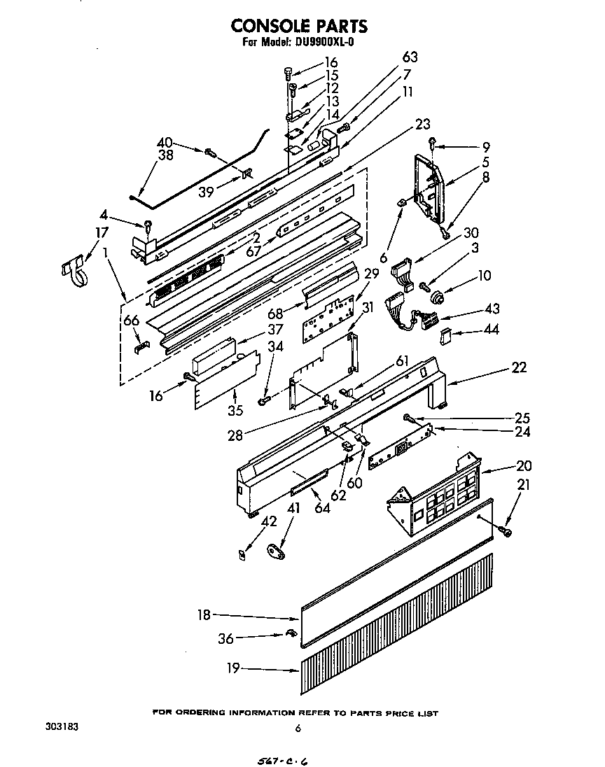 Whirlpool DU9900XL0 console diagram